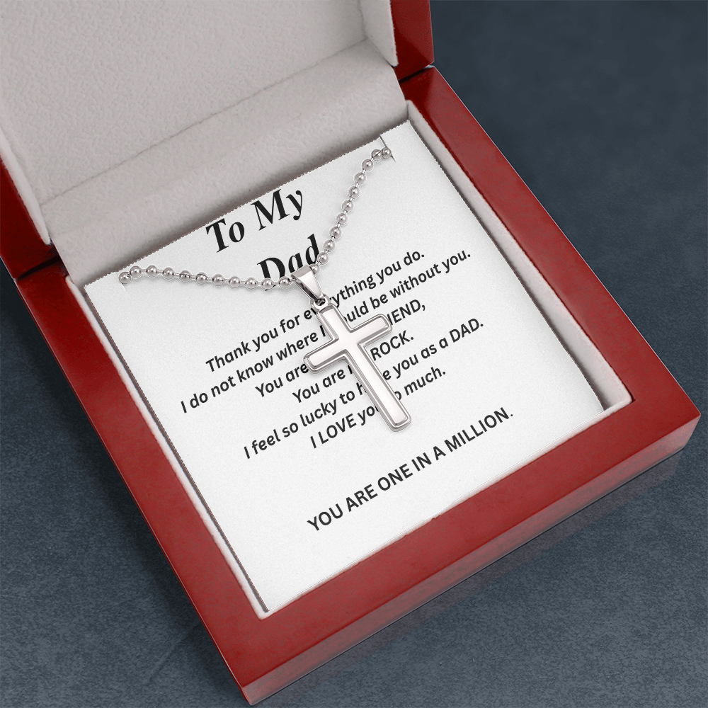 To My Dad-Artisan Cross Necklace