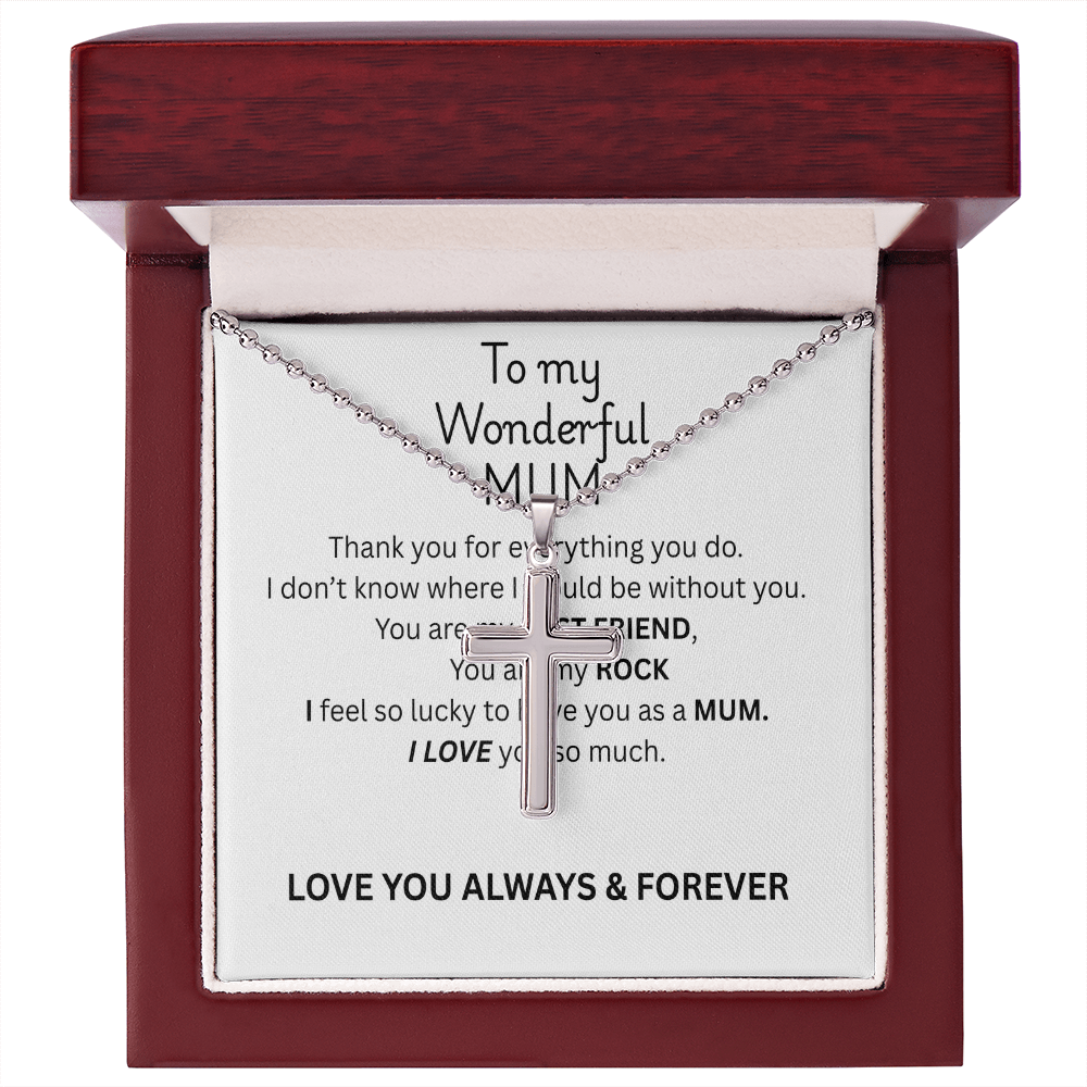 To My Mum-Artisan Cross Necklace