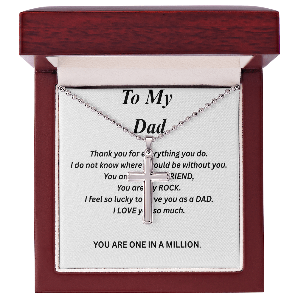 To My Dad-Artisan Cross Necklace