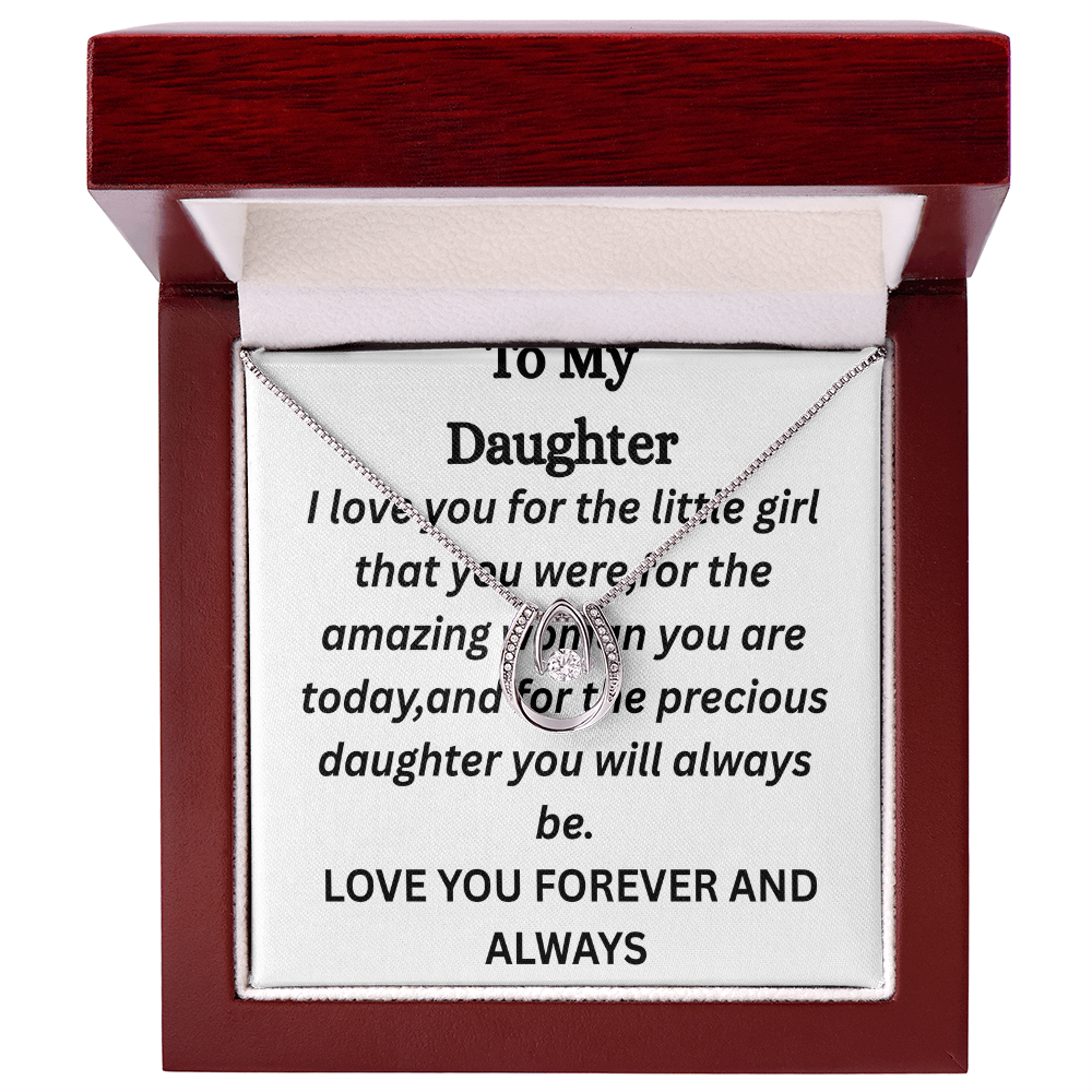 To My Daughter-Lucky In Love Necklace