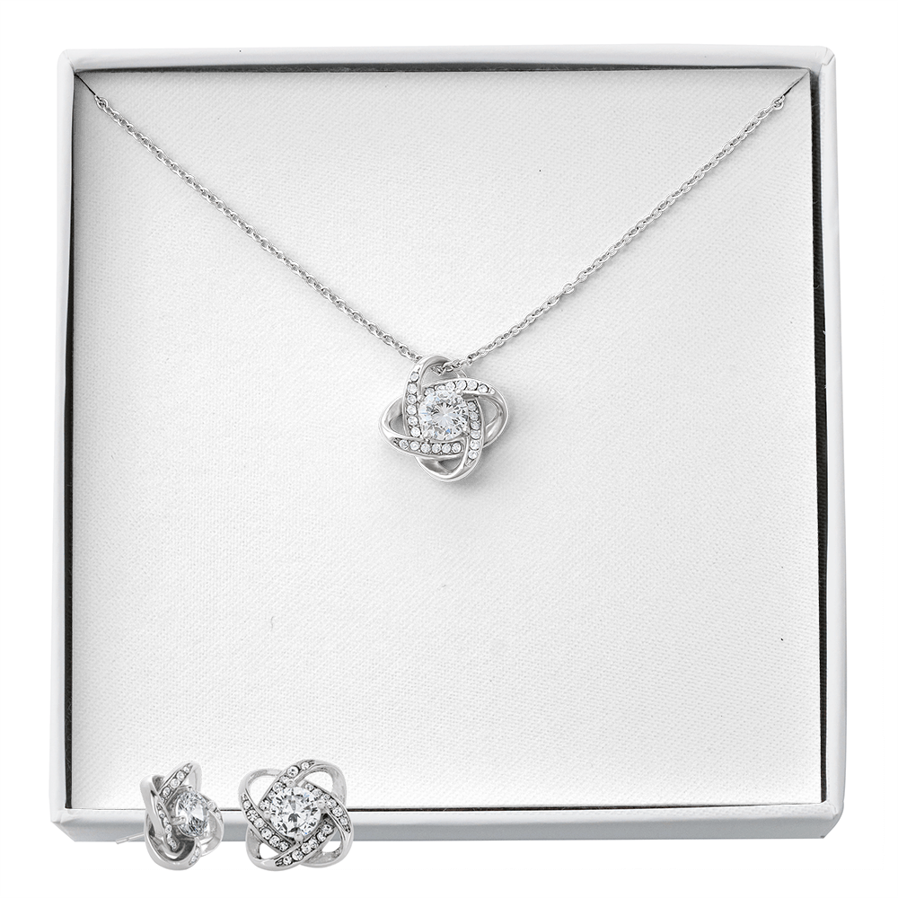 Love Knot Necklace and Earing Set