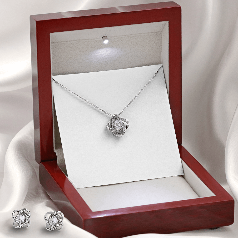 Love Knot Necklace and Earing Set