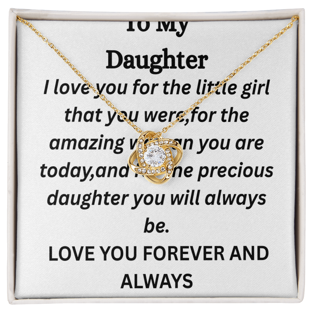 To My Daughter-Love Knot Necklace