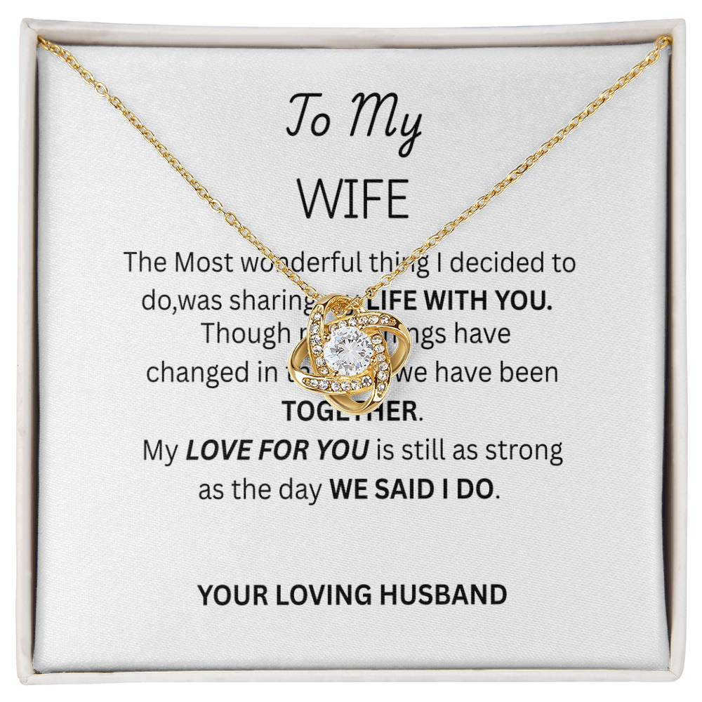 TO MY WIFE - Pendant Love Knot Necklace