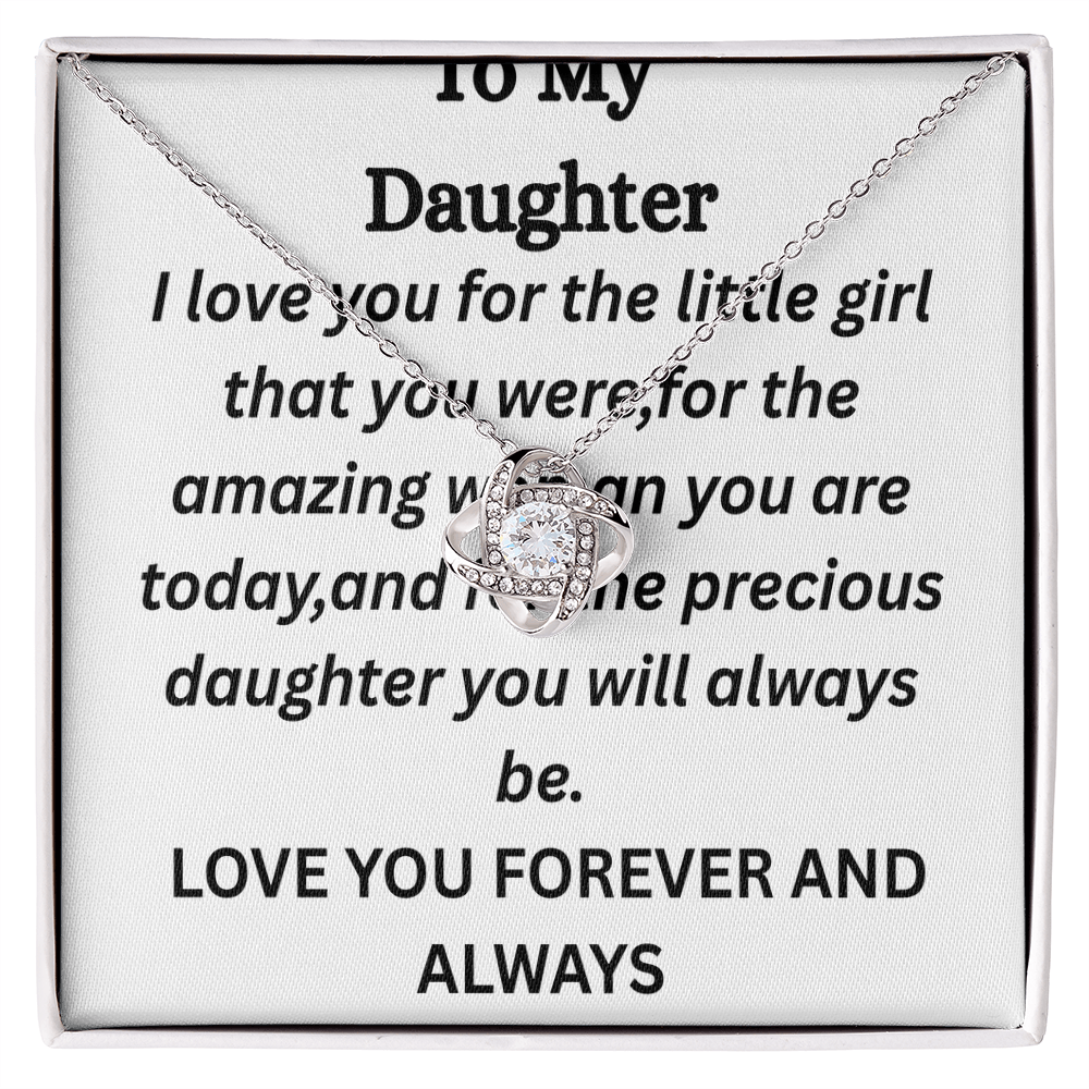 To My Daughter-Love Knot Necklace