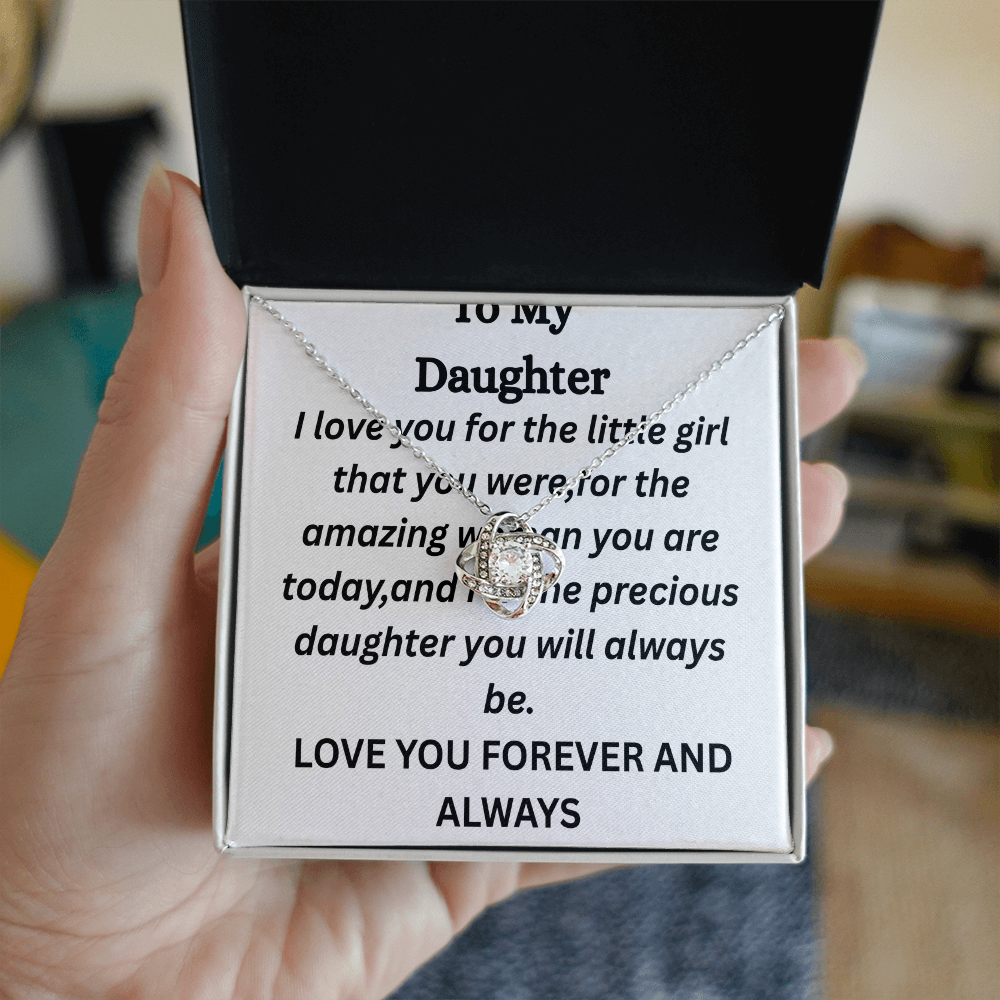 To My Daughter-Love Knot Necklace