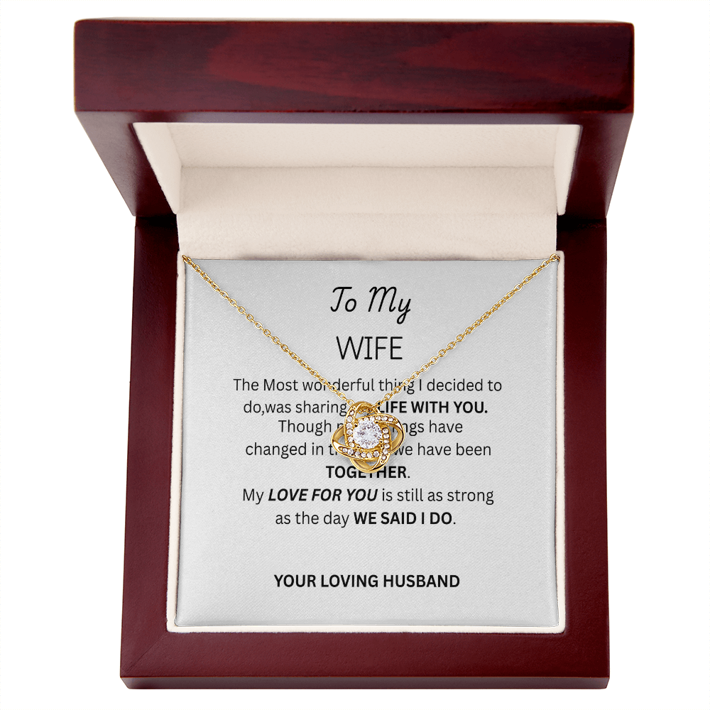 TO MY WIFE - Pendant Love Knot Necklace