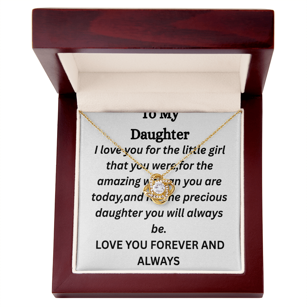 To My Daughter-Love Knot Necklace