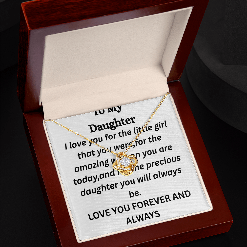 To My Daughter-Love Knot Necklace