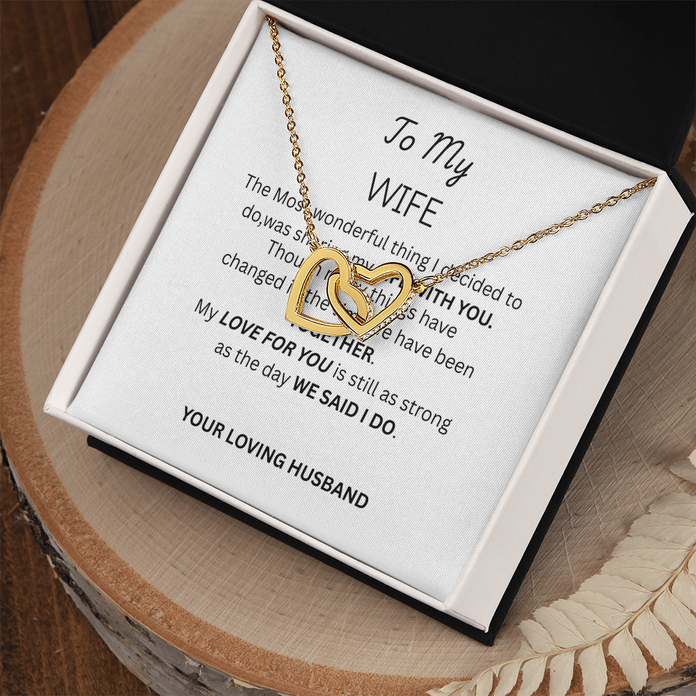 TO MY WIFE - Interlocking Hearts Necklace