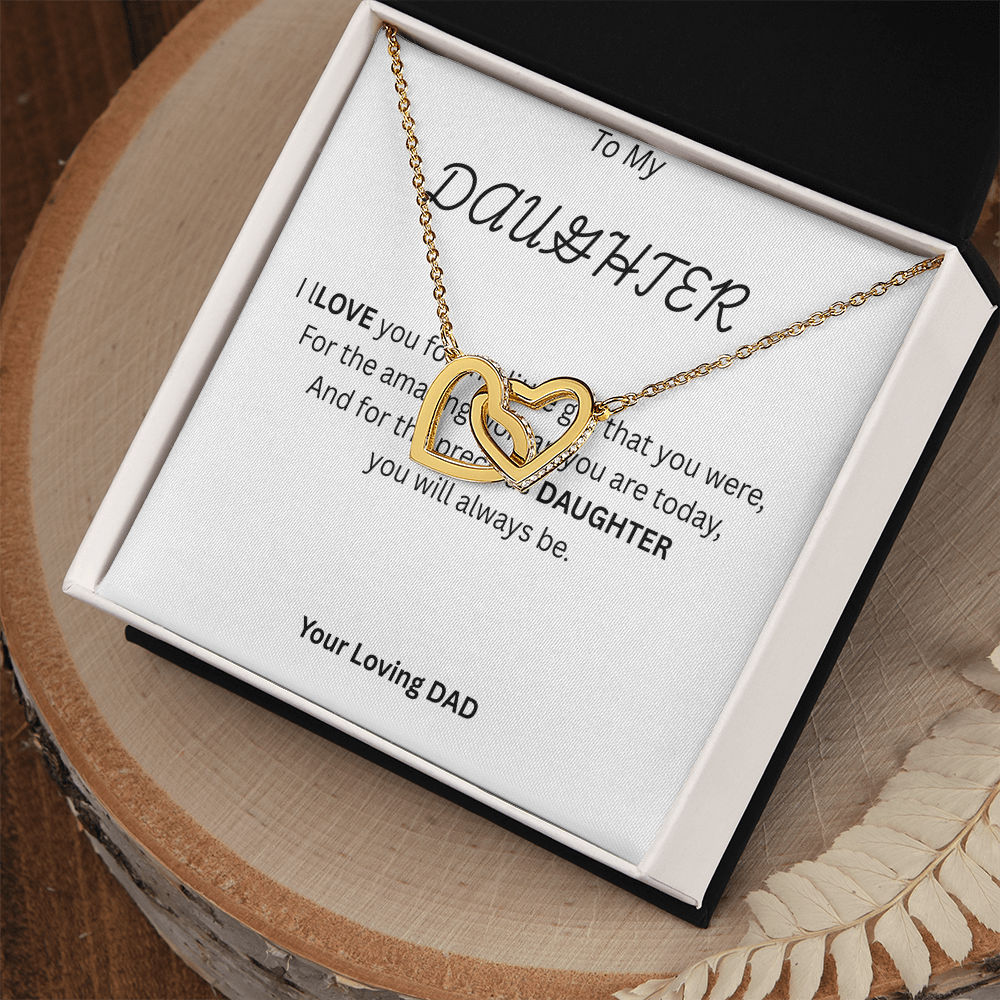 TO MY DAUGHTER - Interlocking Heart Necklace