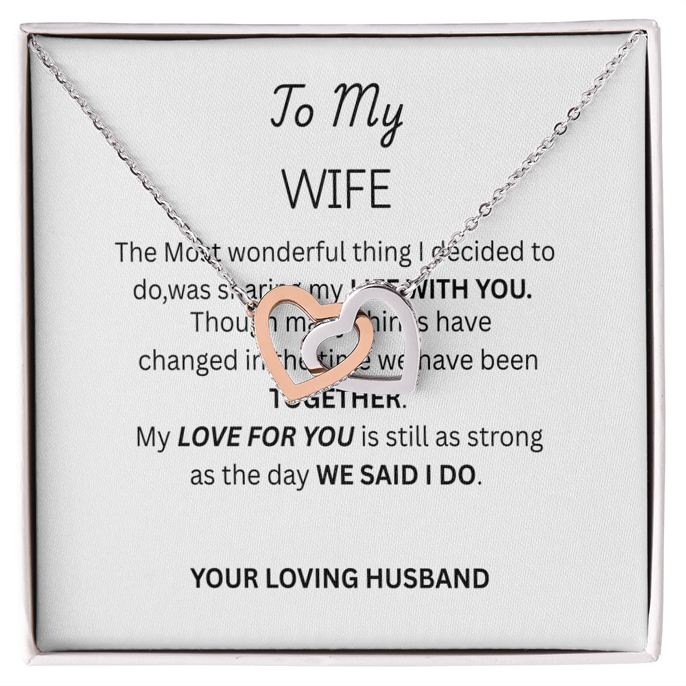 TO MY WIFE - Interlocking Hearts Necklace