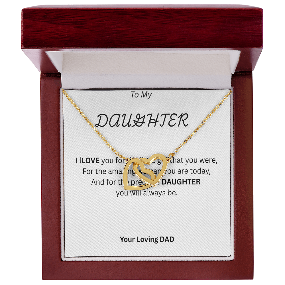 TO MY DAUGHTER - Interlocking Heart Necklace