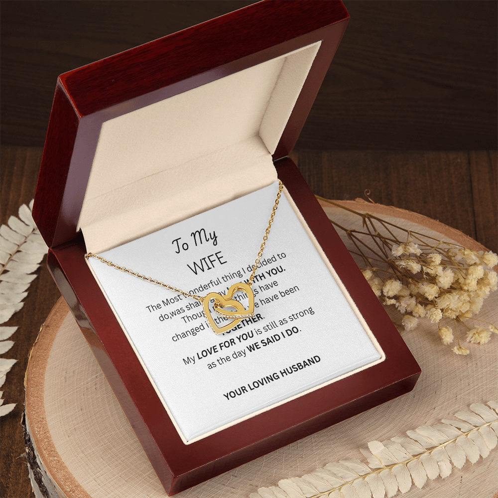 TO MY WIFE - Interlocking Hearts Necklace