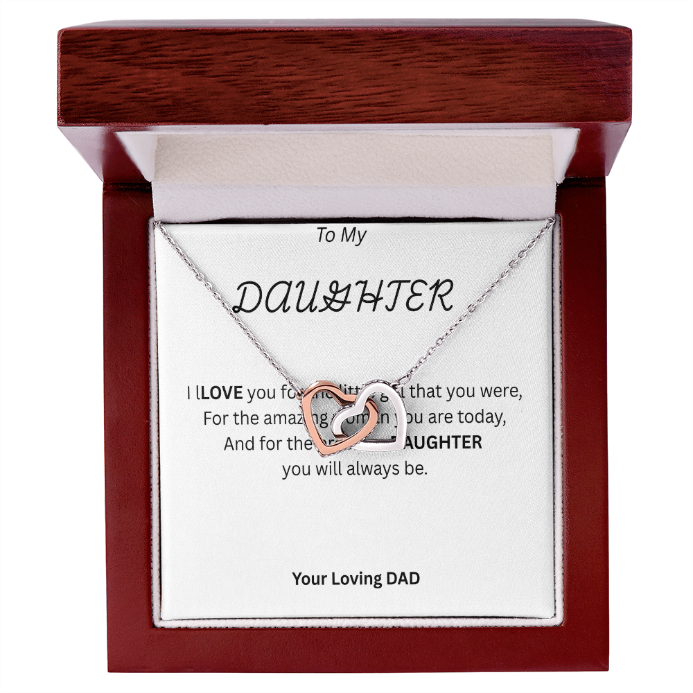 TO MY DAUGHTER - Interlocking Heart Necklace
