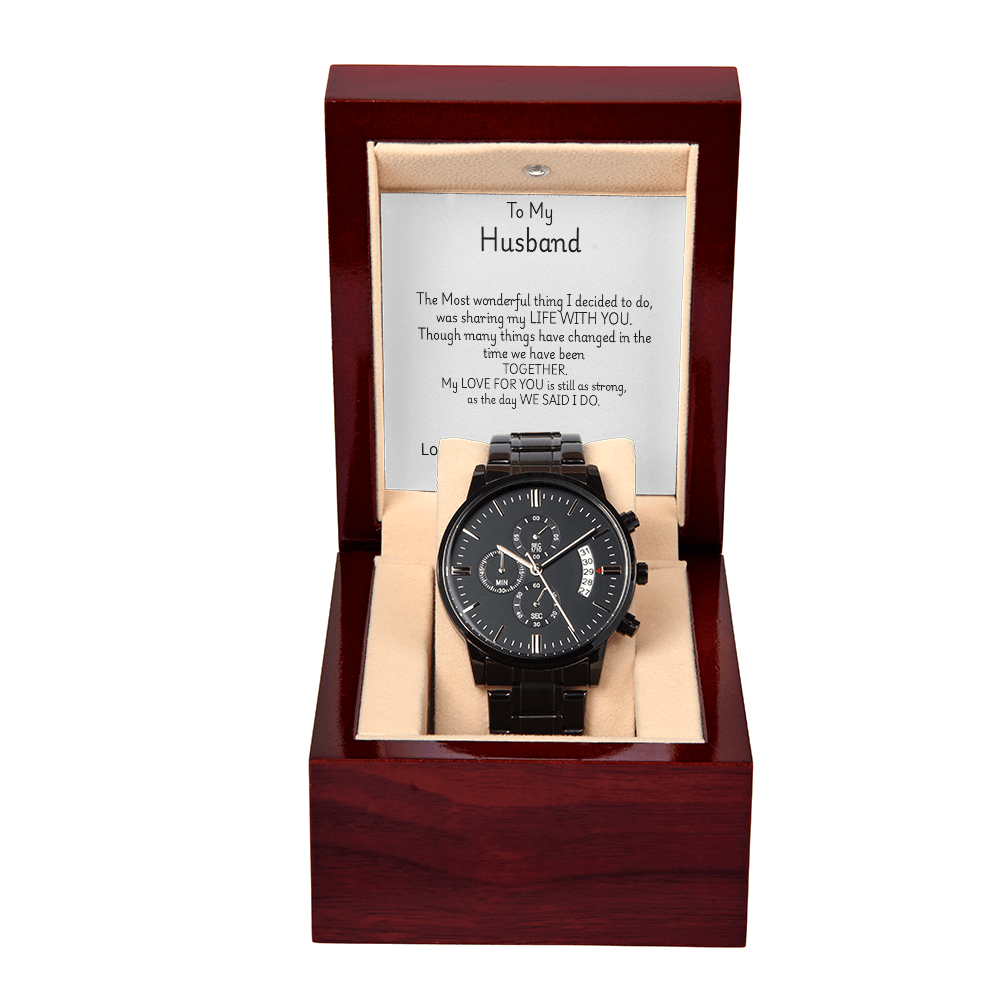 TO MY HUSBAND - Black Chronograph Watch