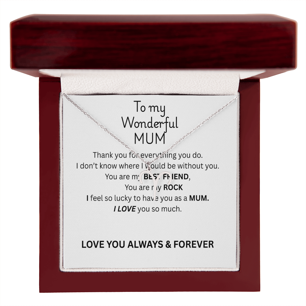 To My Mum Zodiac Sign Necklace, Personalised Astrology Pendant in 18K Gold or Silver