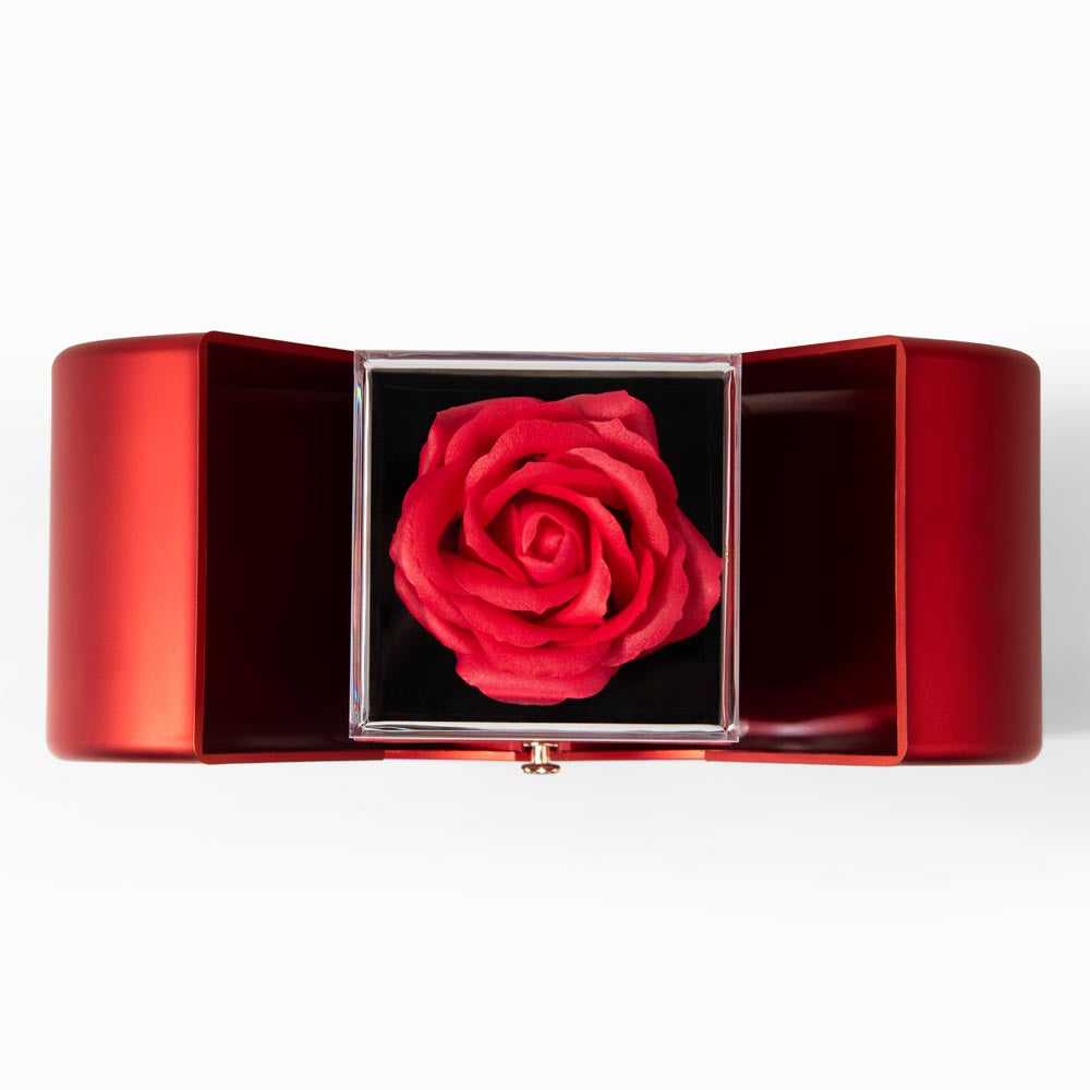 Love Knot Necklace with Red Rose Heart Box