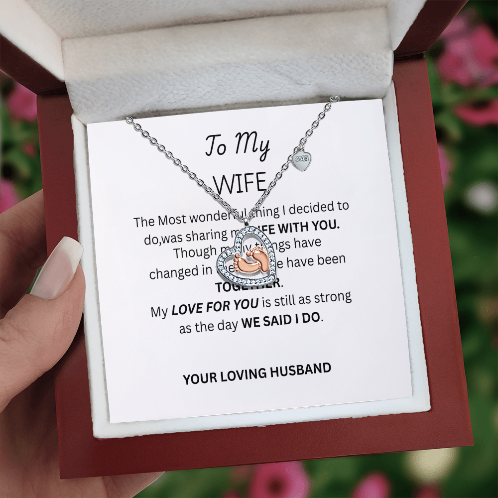 TO MY WIFE - Baby Feet Necklace