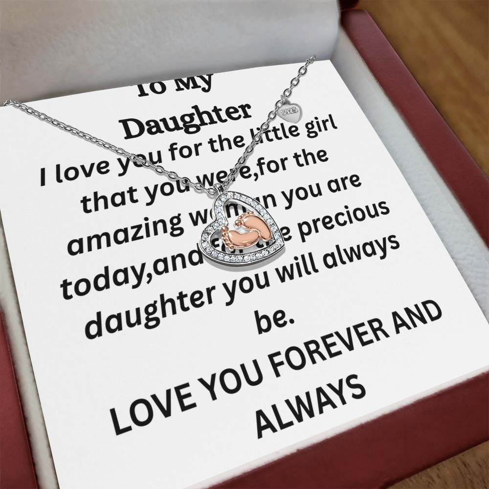 To My Daughter--Baby Feet Necklace