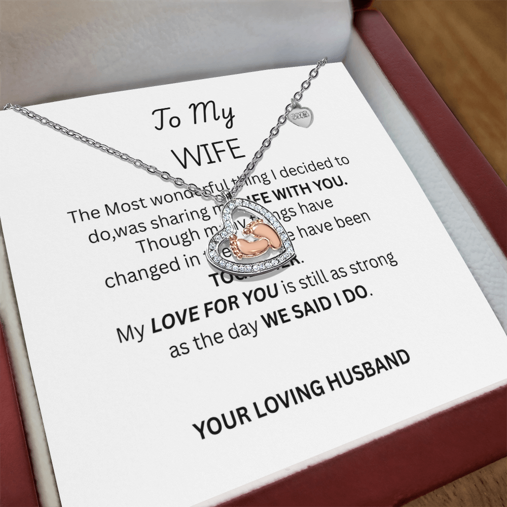 TO MY WIFE - Baby Feet Necklace