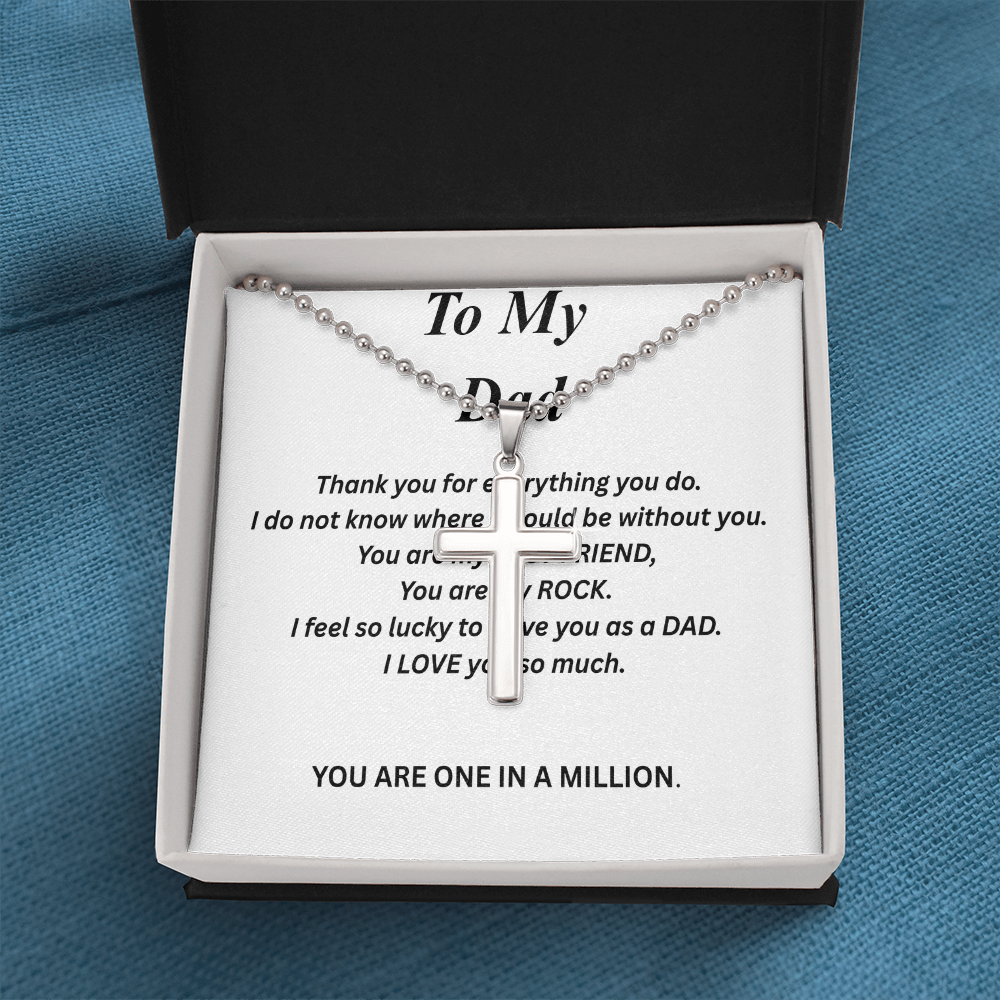 To My Dad-Artisan Cross Necklace