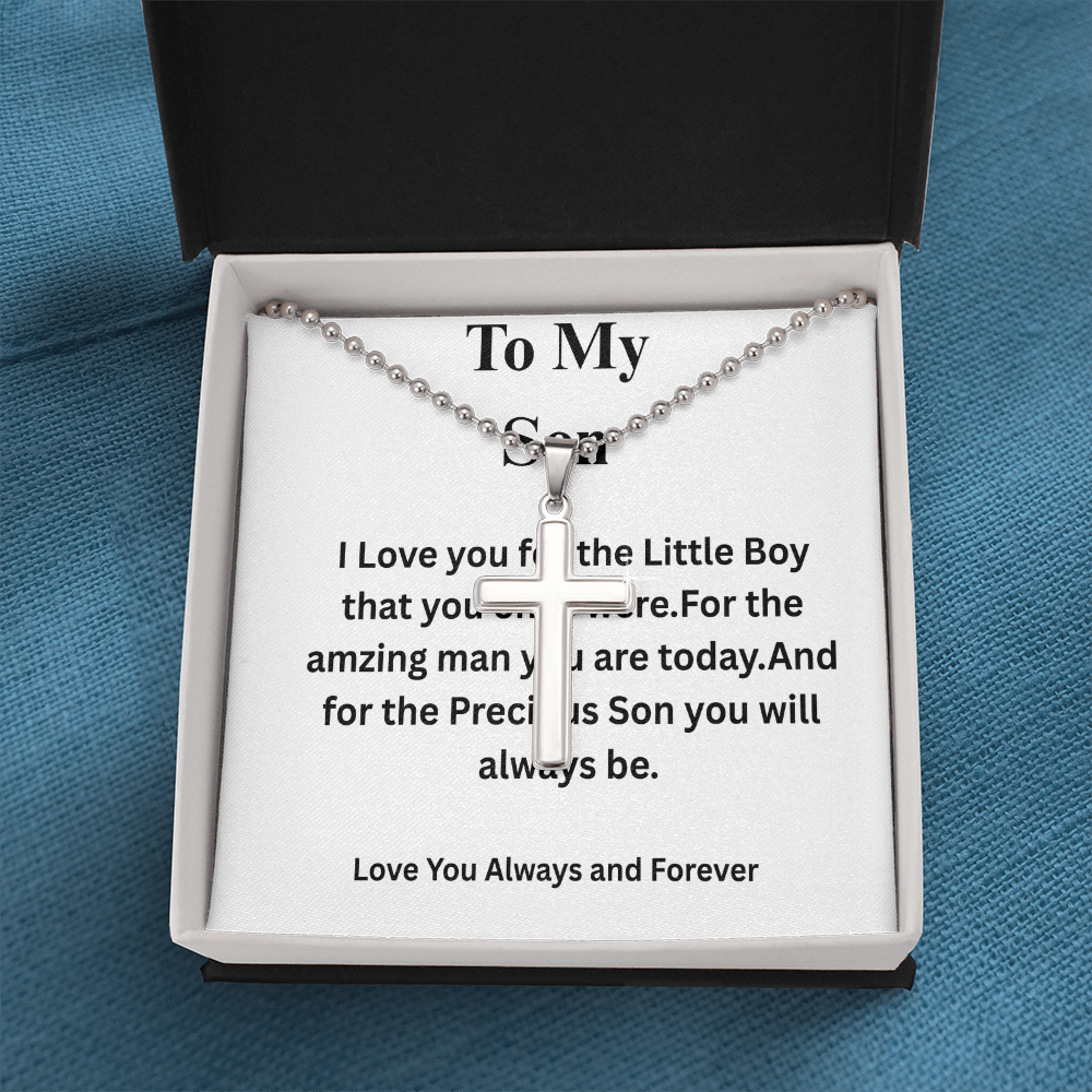 To My Son-Artisan Cross Necklace