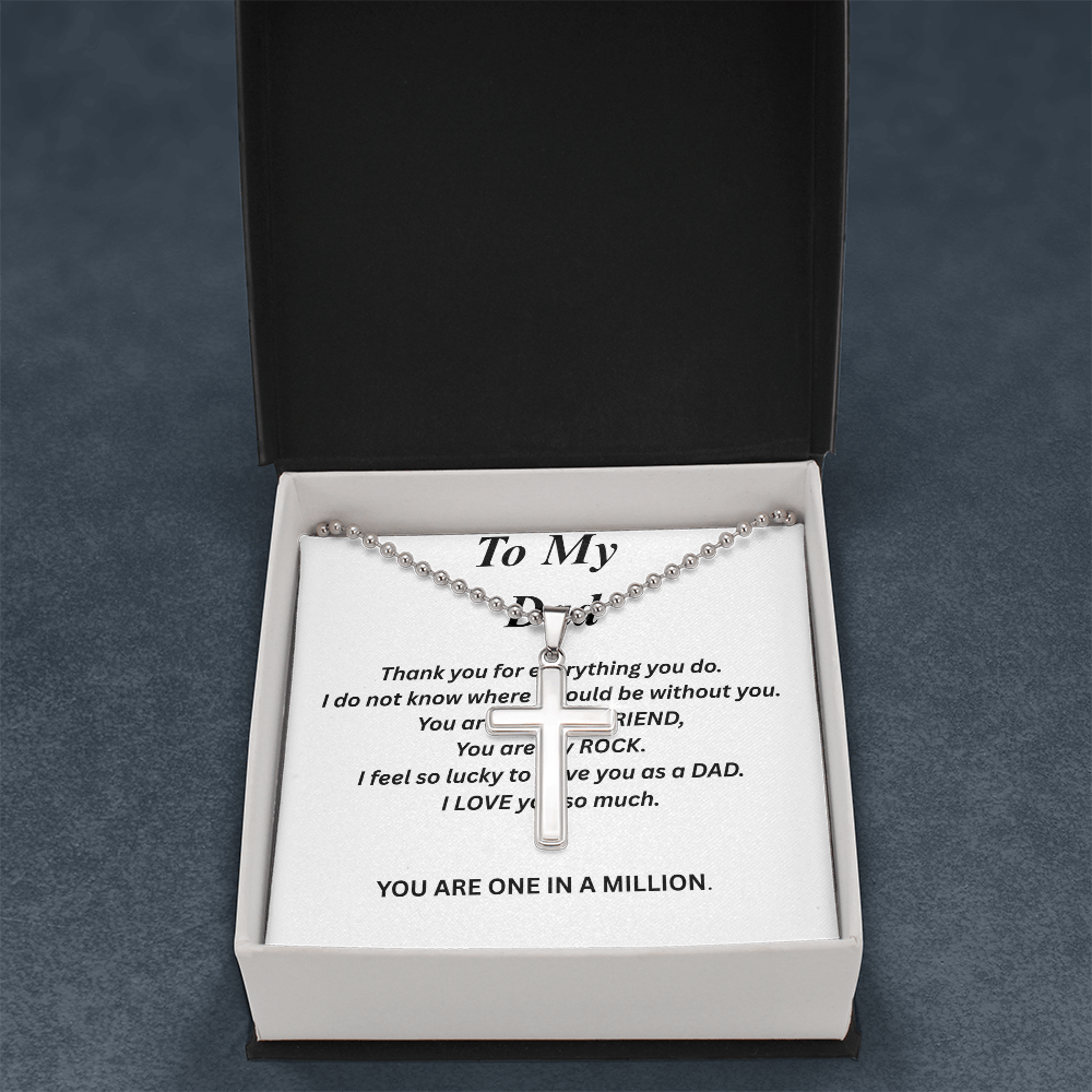 To My Dad-Artisan Cross Necklace