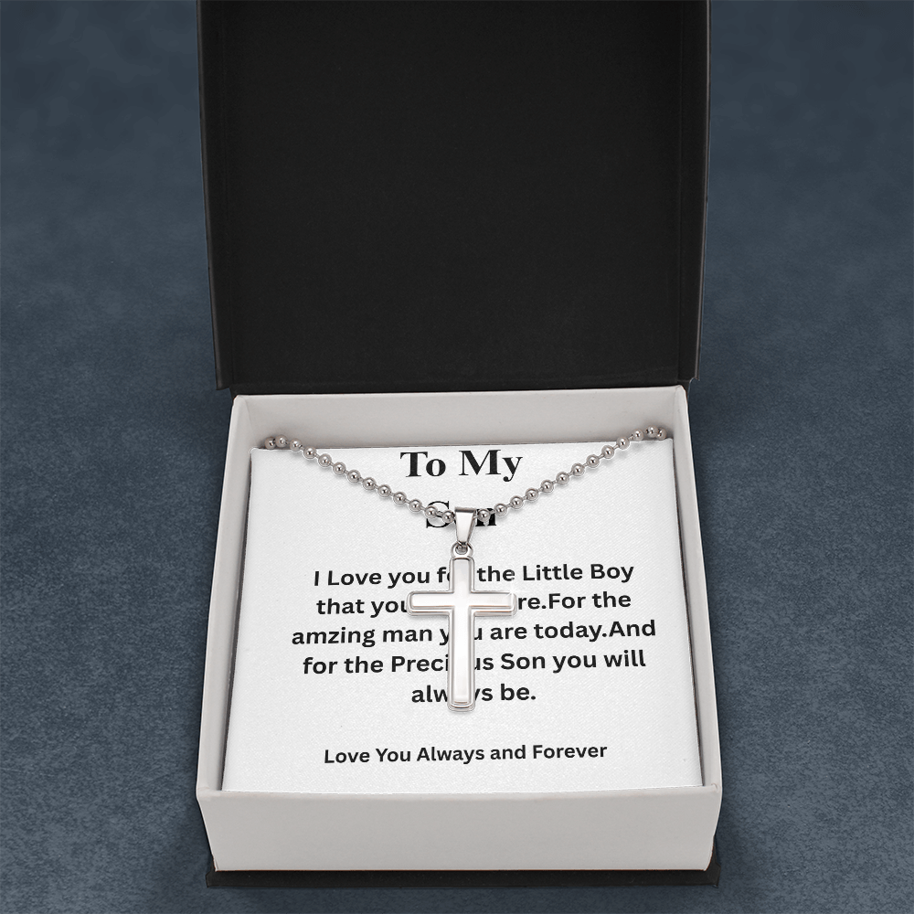 To My Son-Artisan Cross Necklace