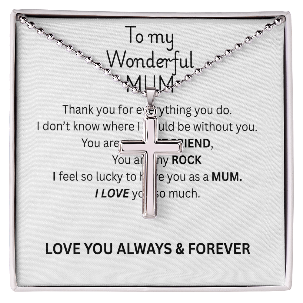 To My Mum-Artisan Cross Necklace