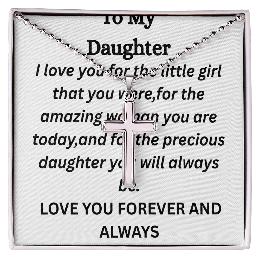 To My Daughter- Artisan Cross  Necklace