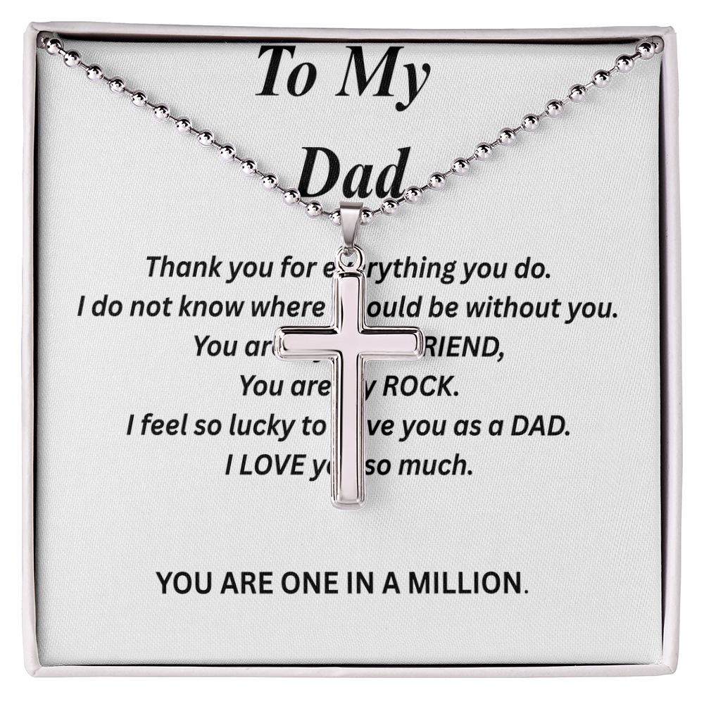 To My Dad-Artisan Cross Necklace