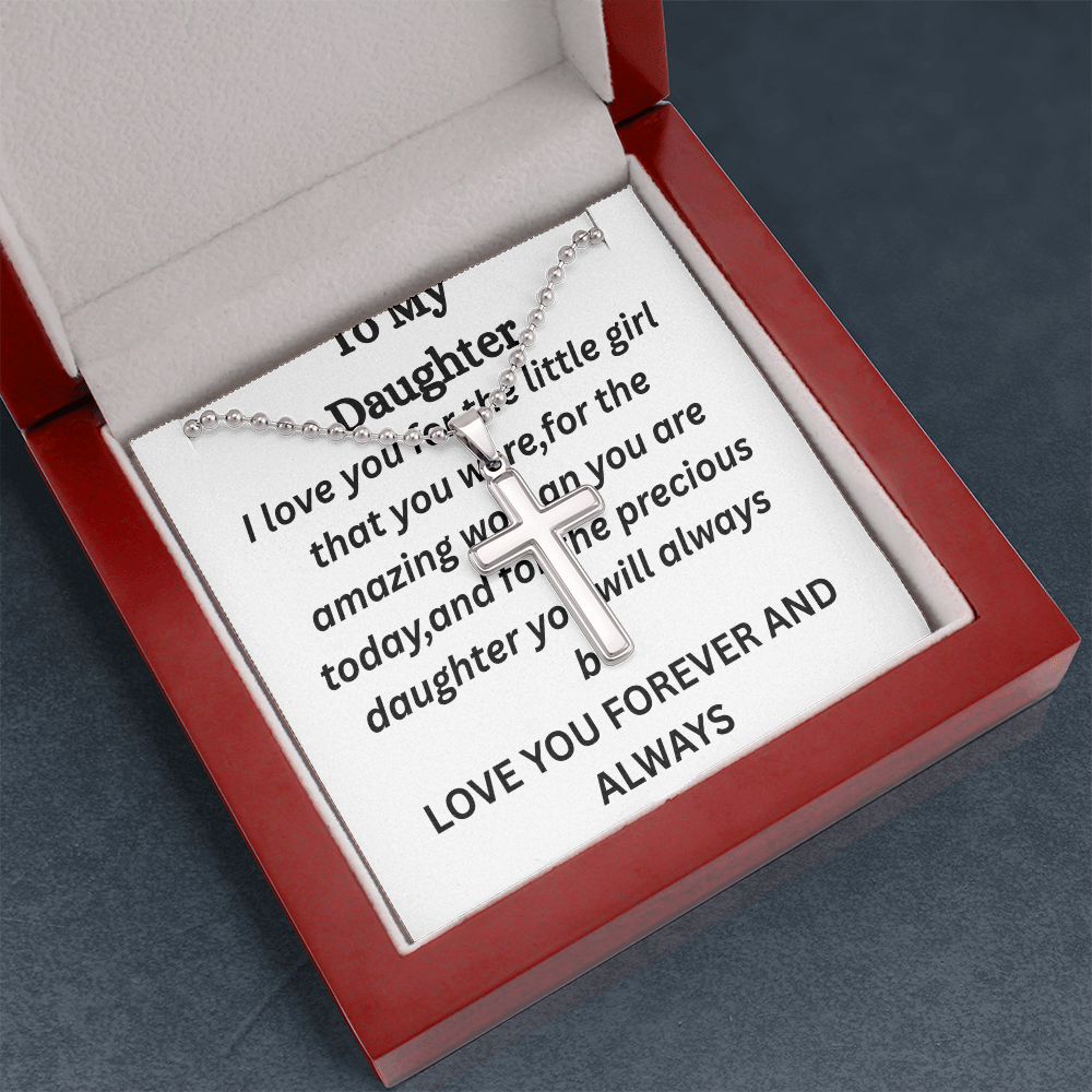 To My Daughter- Artisan Cross  Necklace