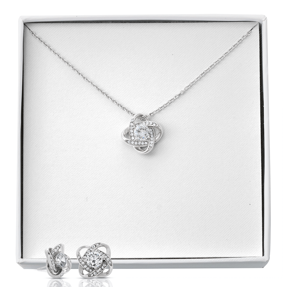 Love Knot Necklace and Earing Set