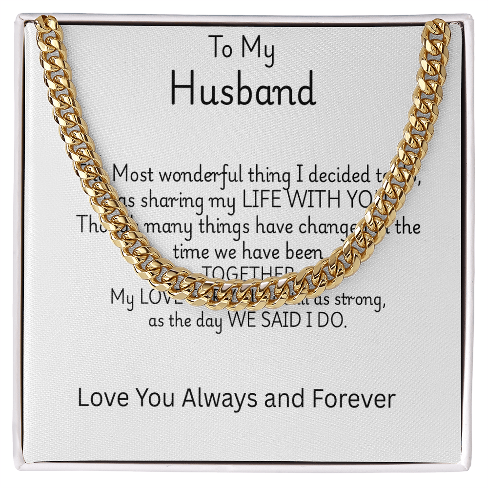 TO MY HUSBAND - Cuban Link Chain