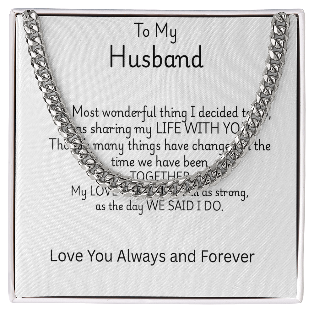 TO MY HUSBAND - Cuban Link Chain