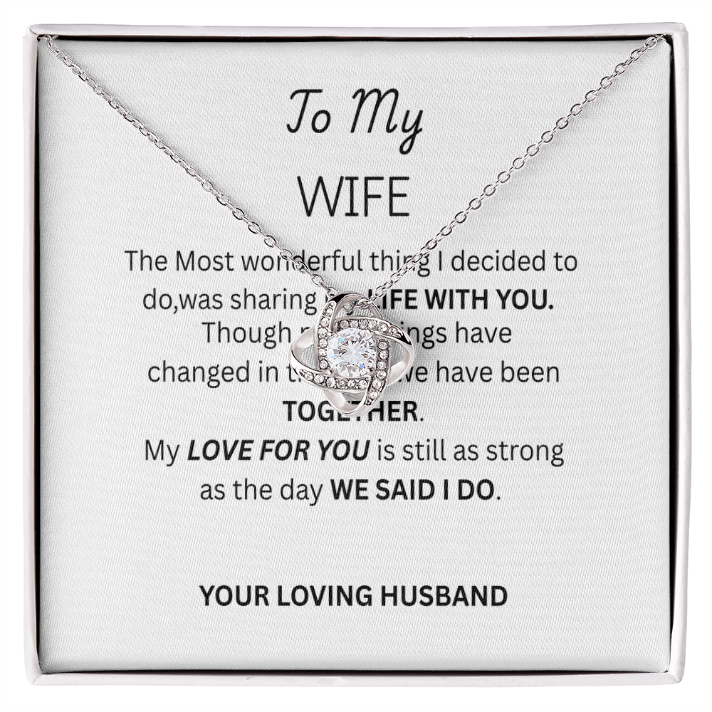 TO MY WIFE - Pendant Love Knot Necklace