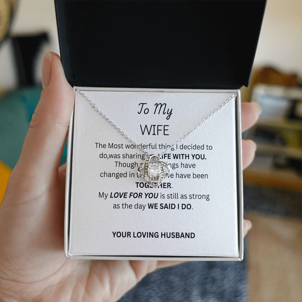 TO MY WIFE - Pendant Love Knot Necklace