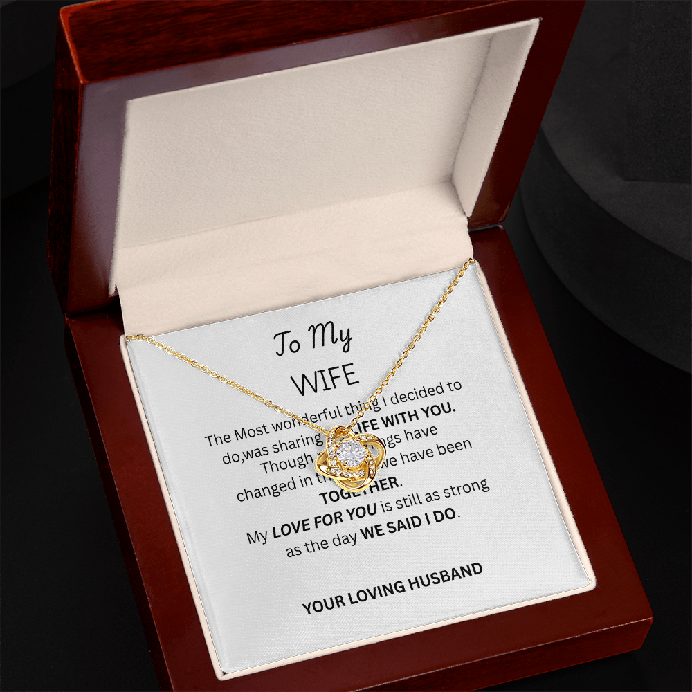 TO MY WIFE - Pendant Love Knot Necklace