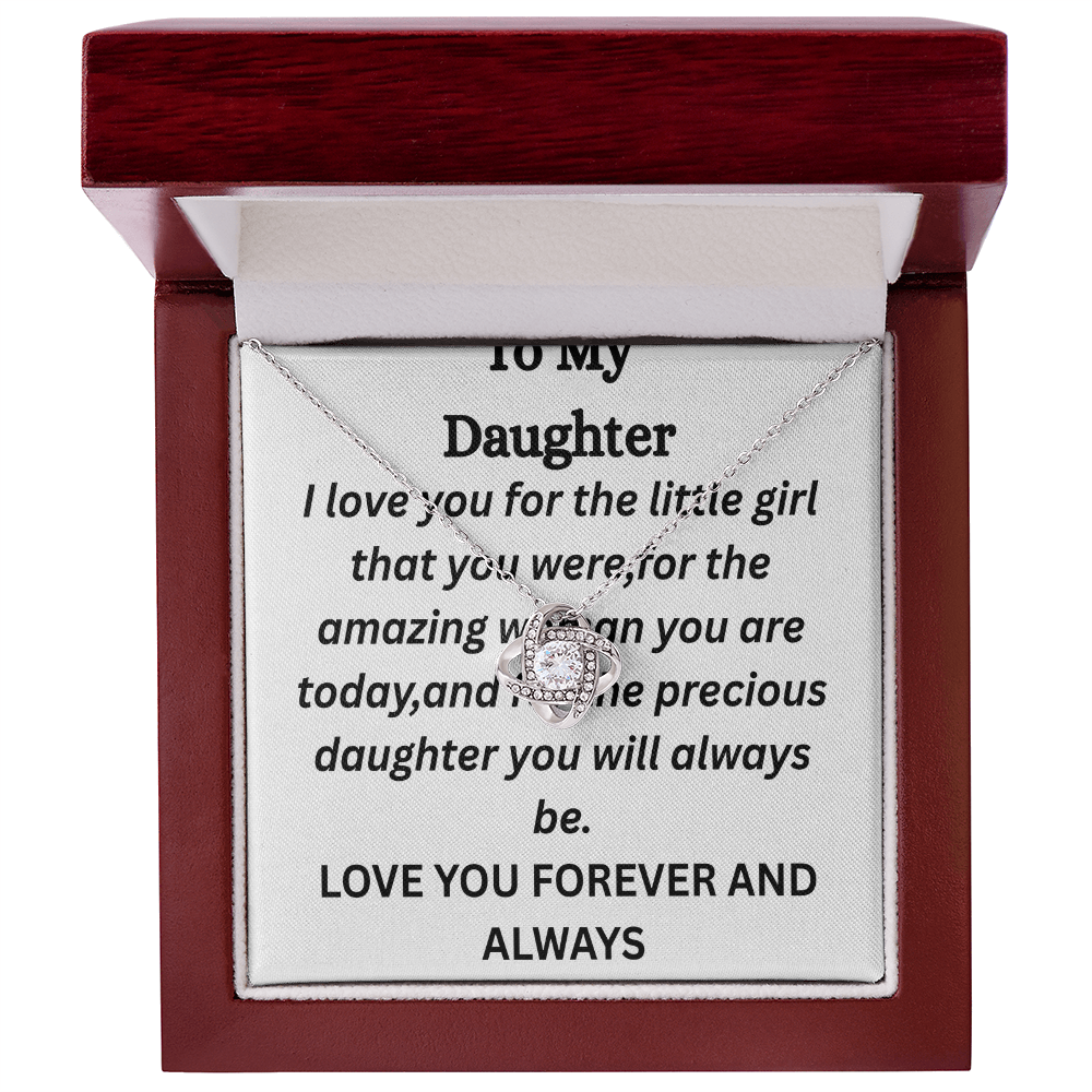 To My Daughter-Love Knot Necklace