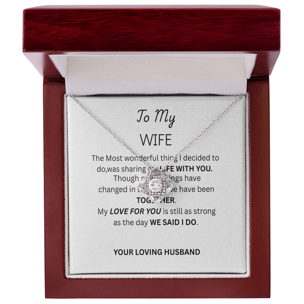 TO MY WIFE - Pendant Love Knot Necklace