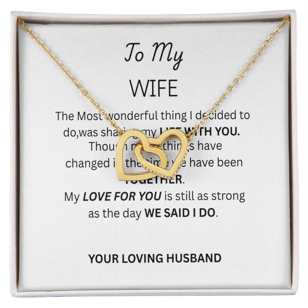 TO MY WIFE - Interlocking Hearts Necklace