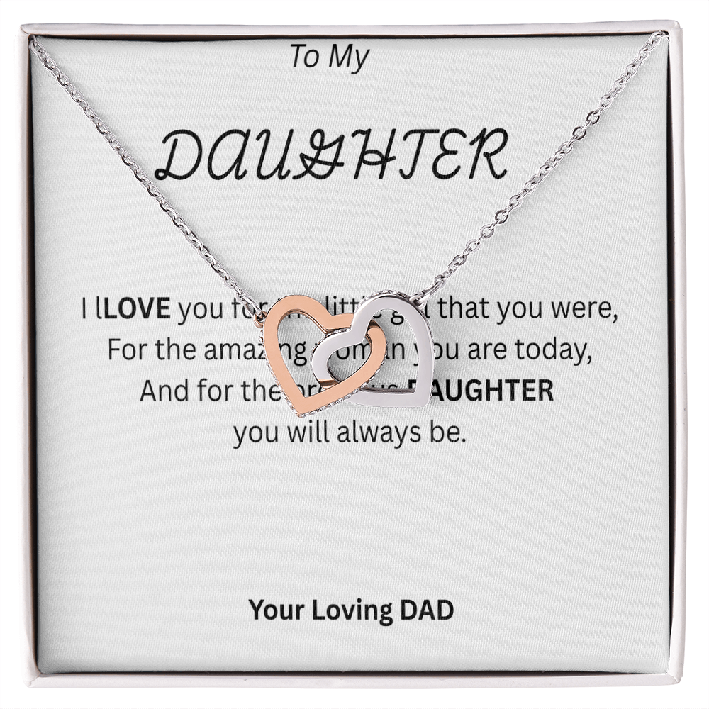TO MY DAUGHTER - Interlocking Heart Necklace