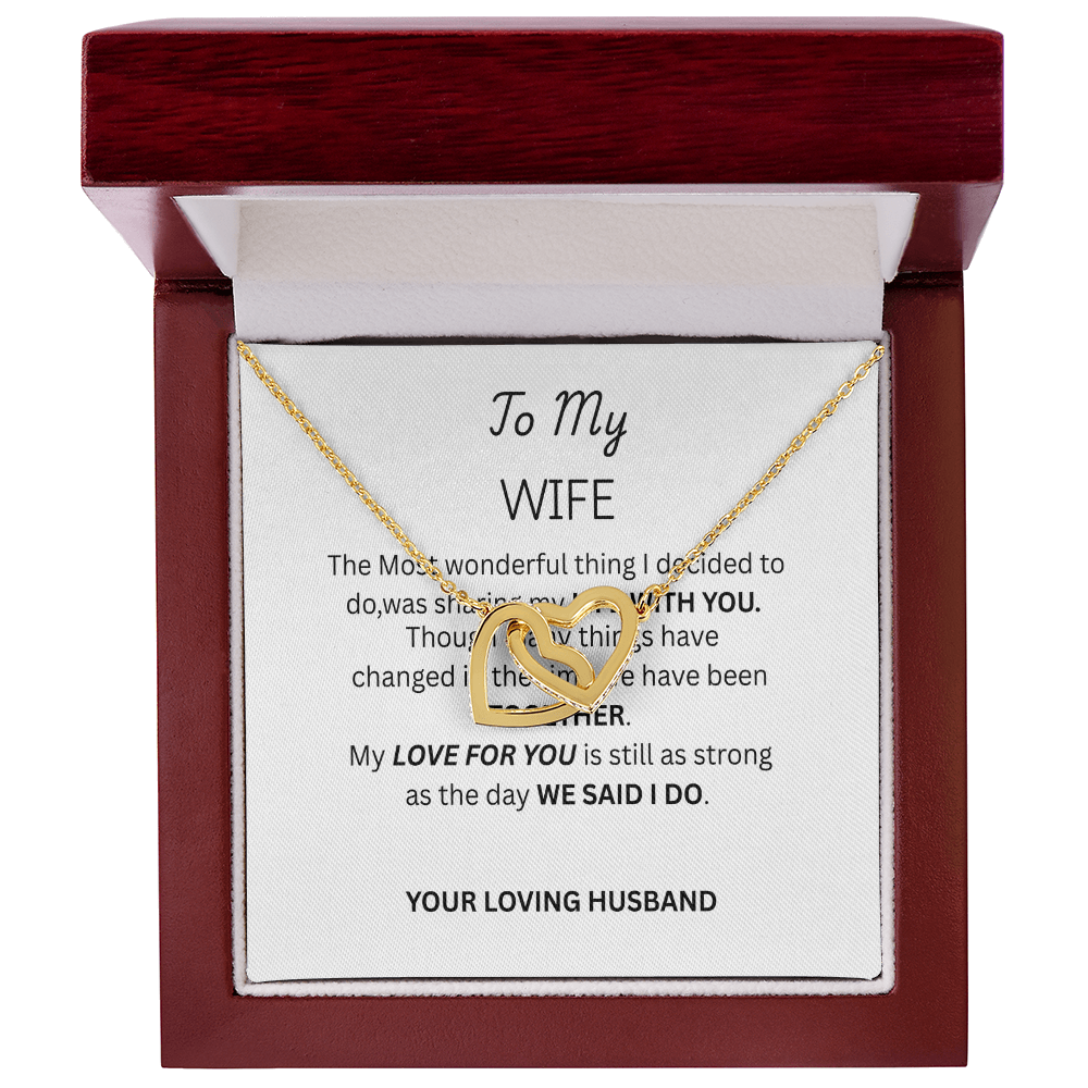 TO MY WIFE - Interlocking Hearts Necklace