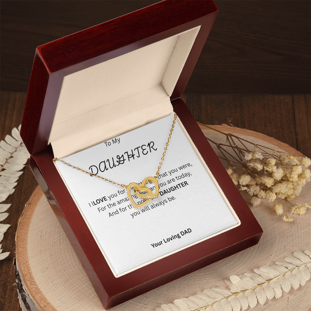 TO MY DAUGHTER - Interlocking Heart Necklace