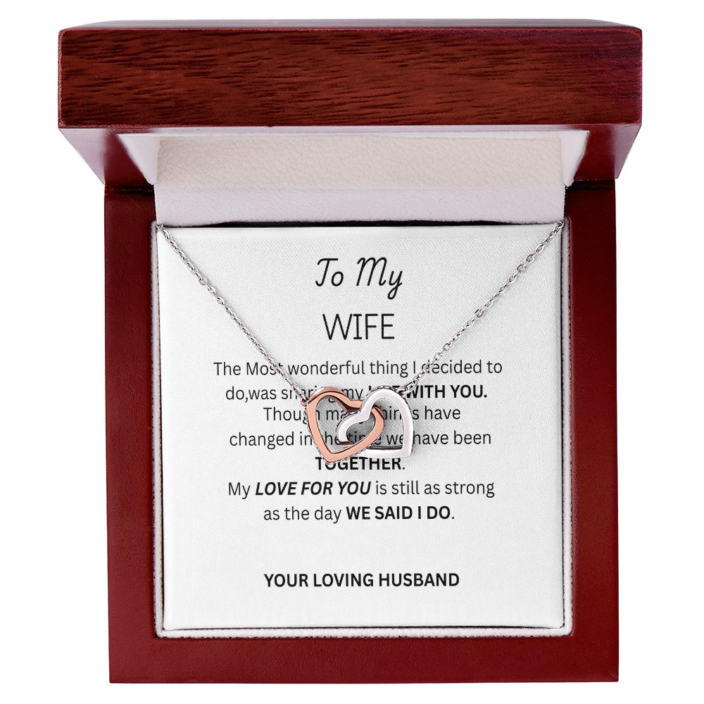 TO MY WIFE - Interlocking Hearts Necklace