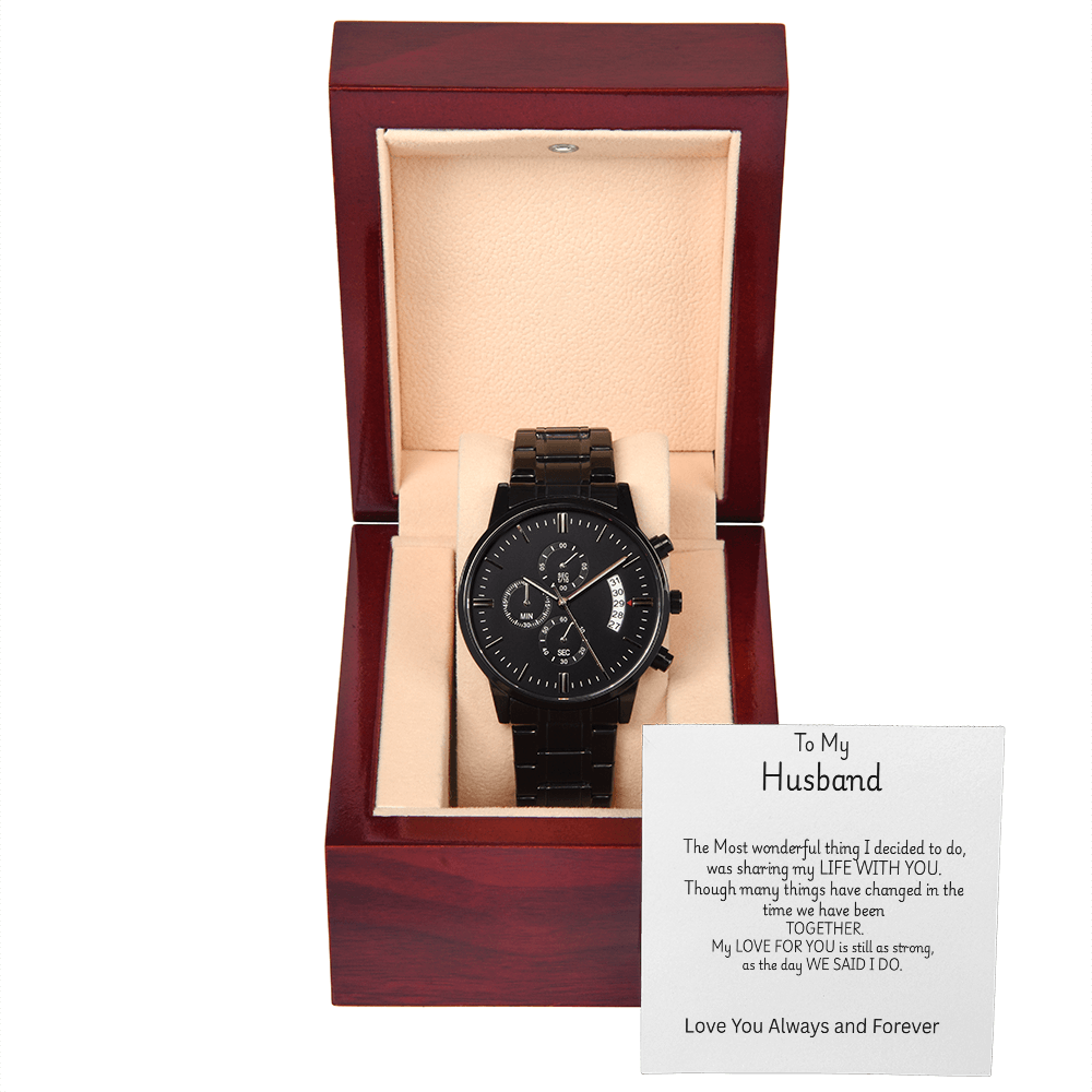 TO MY HUSBAND - Black Chronograph Watch