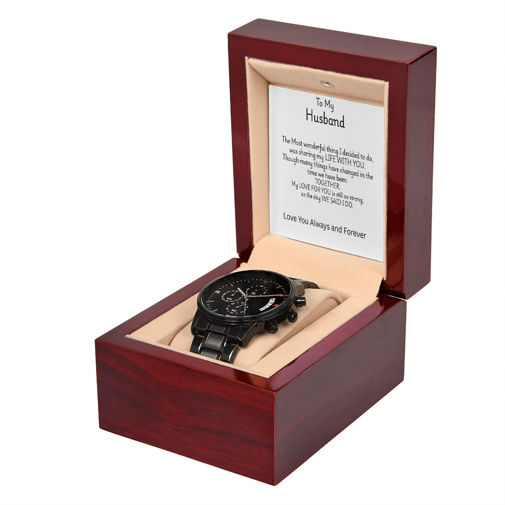 TO MY HUSBAND - Black Chronograph Watch