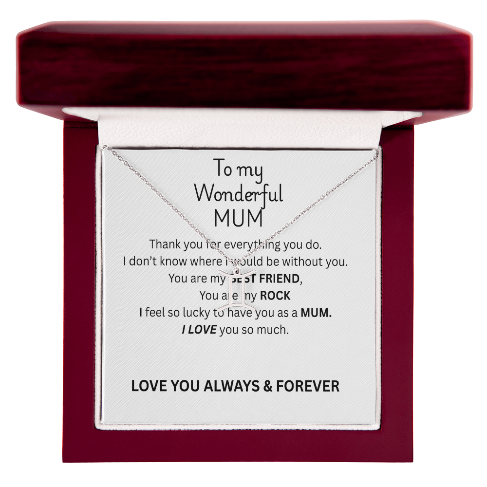 To My Mum Zodiac Sign Necklace, Personalised Astrology Pendant in 18K Gold or Silver