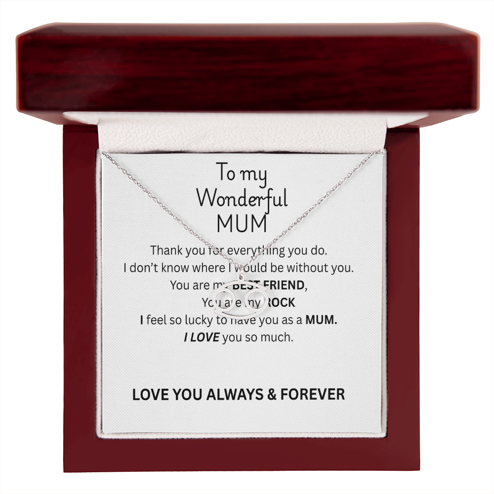 To My Mum Zodiac Sign Necklace, Personalised Astrology Pendant in 18K Gold or Silver